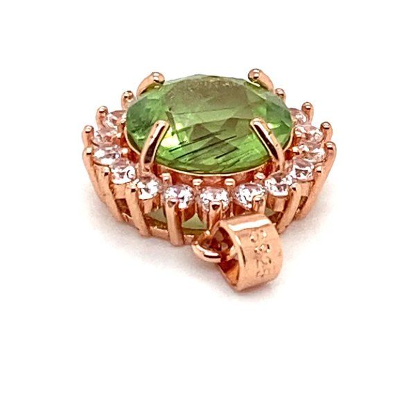 Peridot Ludwigite 3.60ct Rose Gold Silver Pendant - Picture 8 of 8